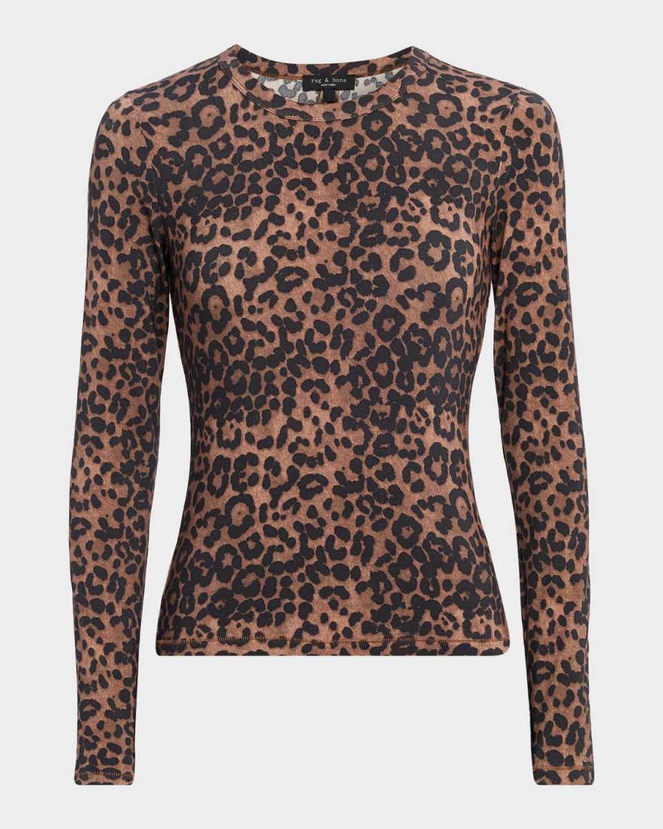 Luca Long-Sleeve Leopard Tee